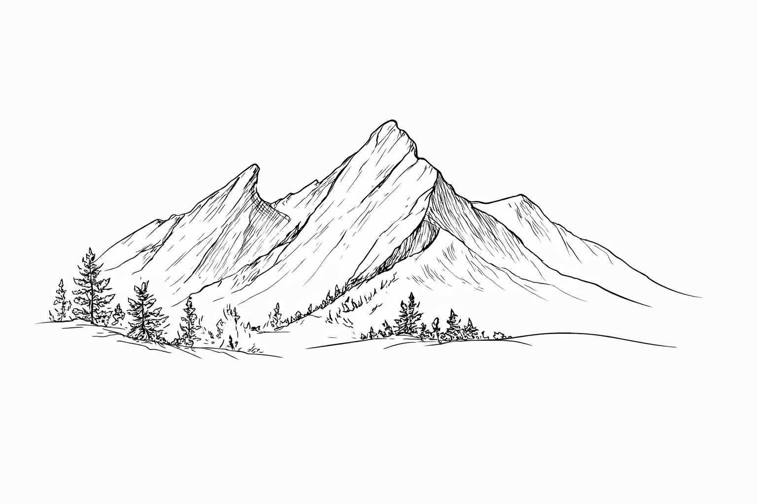 Flatirons line illustration